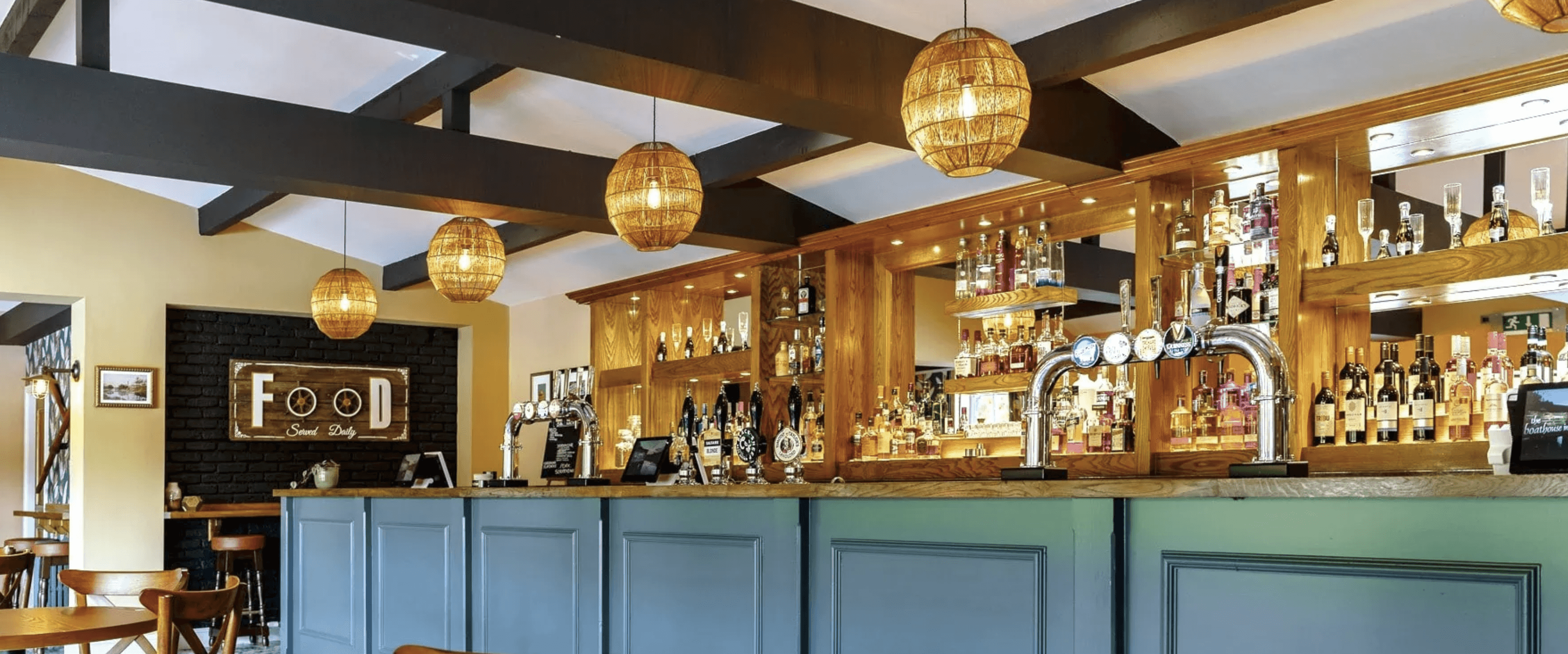 Bar interior at The Boathouse Inn in Saltaire