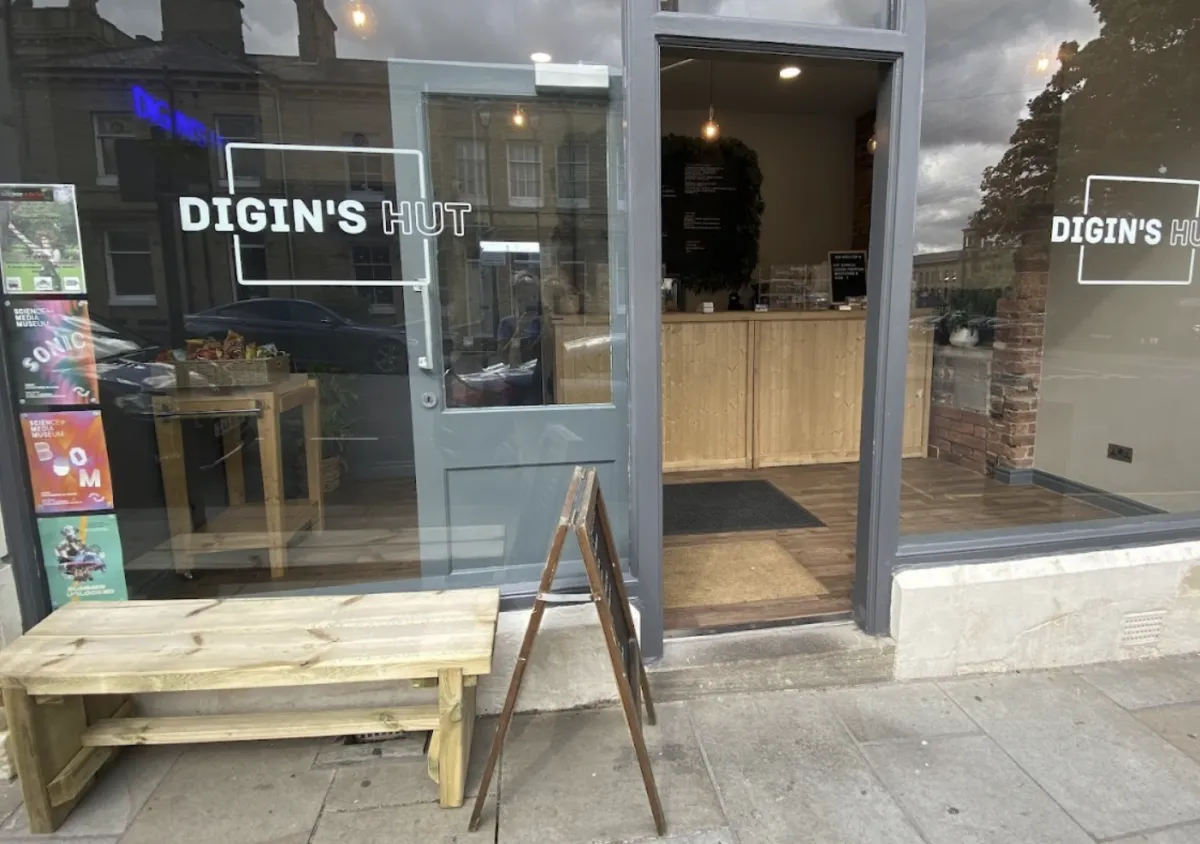 Digin’s Hut — exterior on Victoria Road in Saltaire