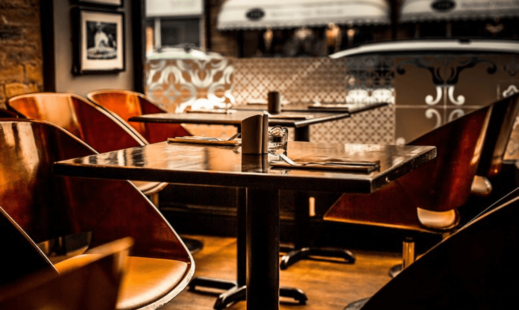 Dining room interior at Jinnah Bistro