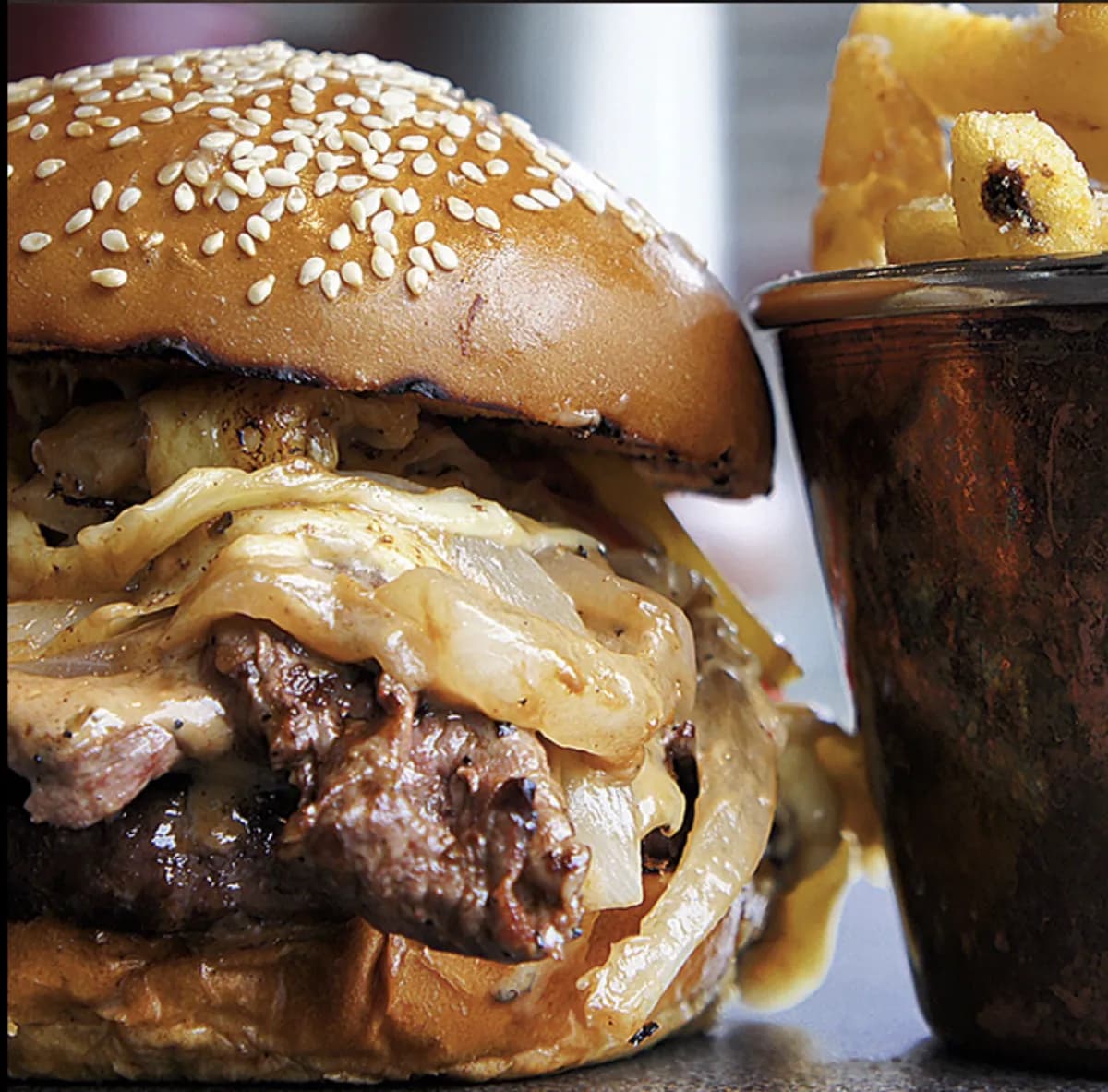 Burger and fries at Rumpus Burger Saltaire