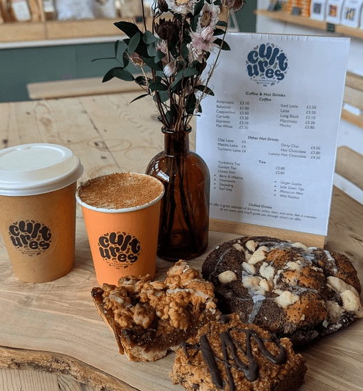 Coffee, menu and bakes